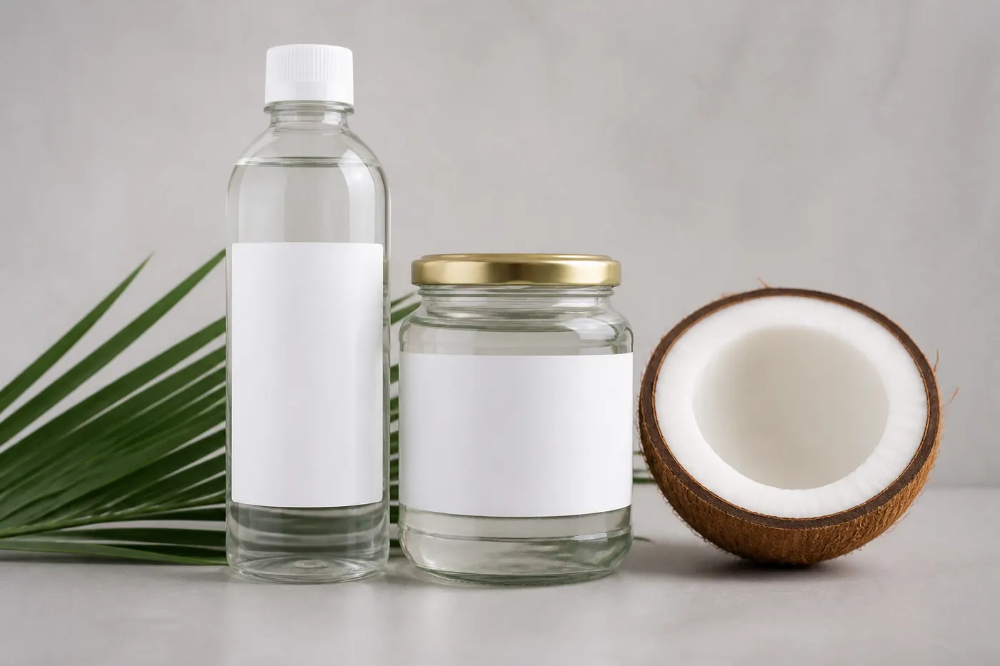 Coconut Oil — bottled product presentation